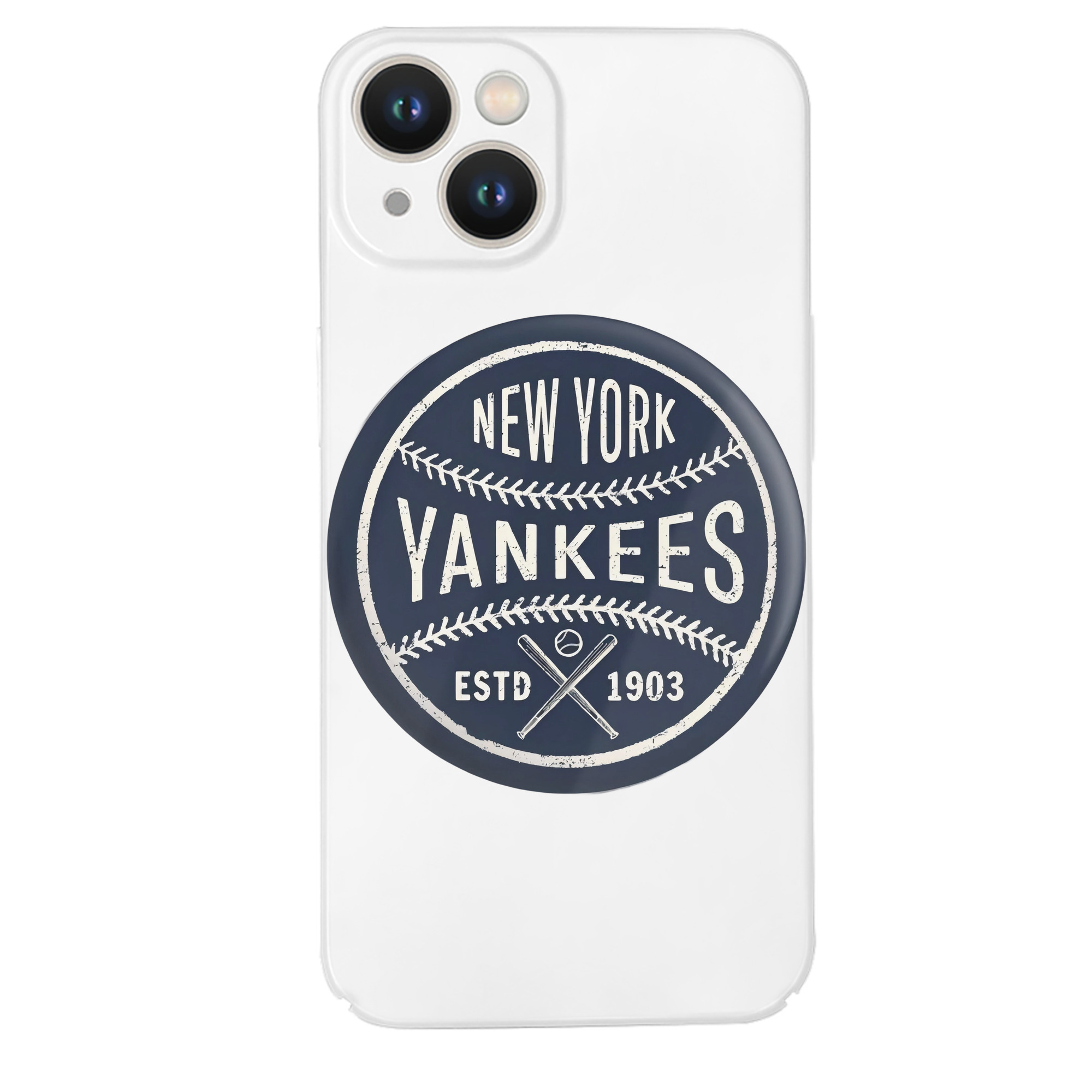 New York Yankees Estd 1903 IPhone 14 Series Full-Cover Hard Case – Shockproof With Raised Camera Protection – Precise Cutouts, Wireless Charging Compatible – Durable, Anti-Yellowing, Easy To Clean